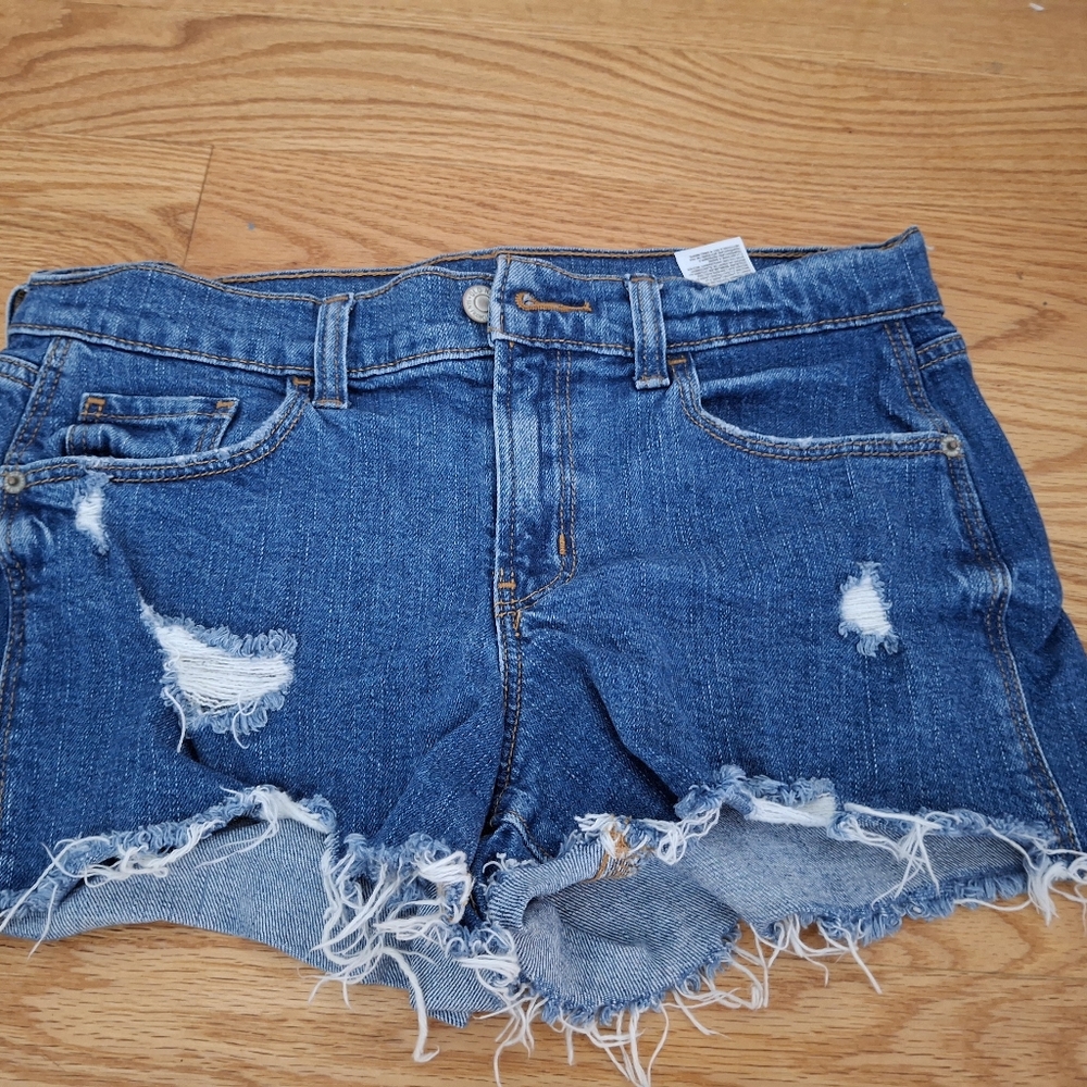 Old Navy Mid Rise Boyfriend Distressed Shorts